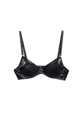 Vegan Leather Lace Bralette