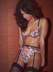 Romantic Rose Embroidered Demi Bra