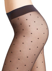 Polka Dot Sheer Tights Chic Matte Black
