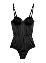 Satin Bullet Bodysuit Structured Fit Molded Cups