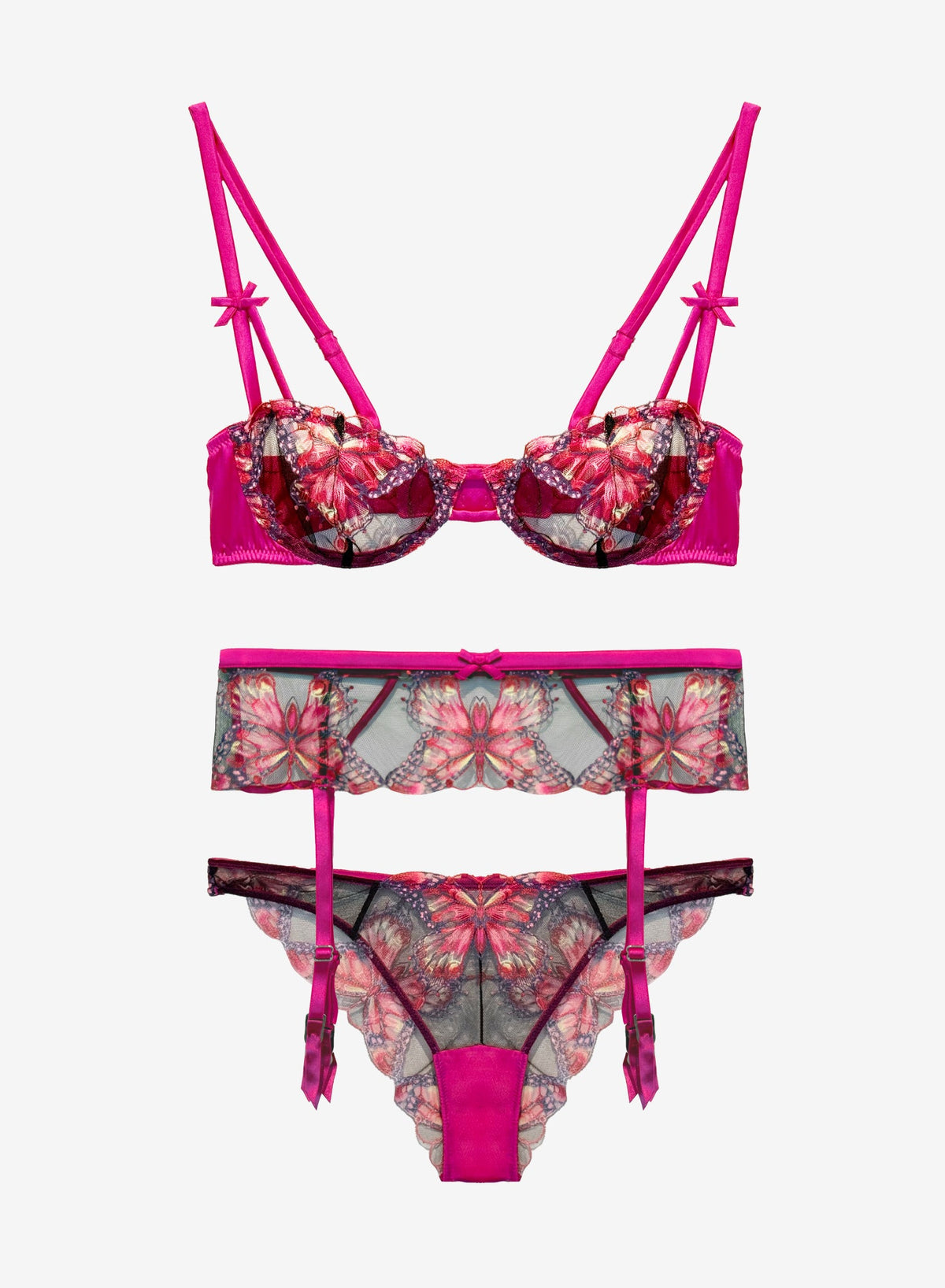 Butterfly Embroidery Lingerie Set
