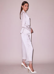 Silk Fringe Pants Elegant Evening Wear
