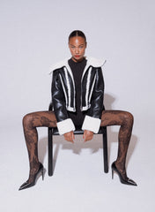 Cropped Vegan Shearling Jacket with Faux Fur Hood