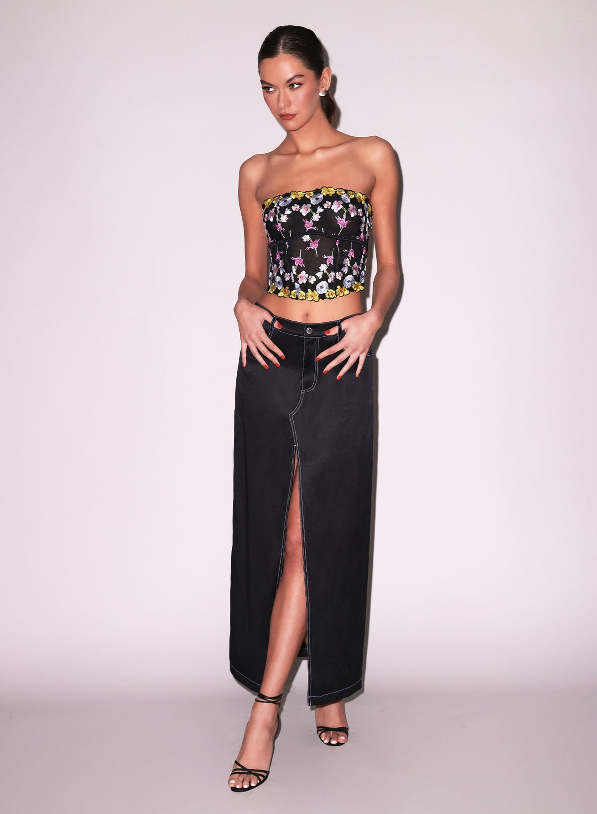 Silk Maxi Skirt with Pockets