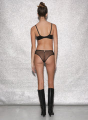 Vegan Leather Lace Bralette