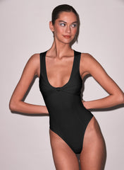 Sleek Jersey Knot Bodysuit with Twist Detail