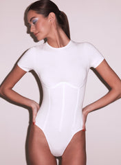 Soft Cotton Bodysuit with Princess Seams