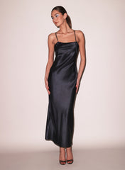 Open Back Silk Slip Dress Evening Elegance