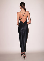 Open Back Silk Slip Dress Evening Elegance