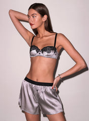 Luxe Silk Boxer Shorts Pinstripe Comfort