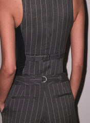 Sleek Vest Bodysuit with Lapel Collar