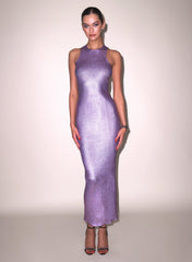 Foil Rib Racer Dress Flattering Back Zipper