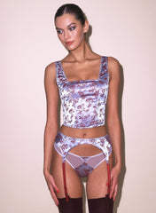 Romantic Rose Jacquard Corset Top