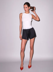 Hourglass Ribbed Bodysuit Cinched Waist Lingerie Inspired