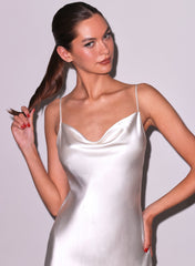 Silk Slip Dress with Cowl Neckline