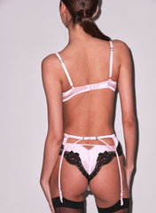 Silk Charmeuse Cheeky with Black Lace