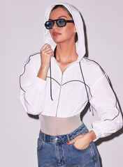 Trackstar Bodysuit Hooded Mesh Long Sleeve