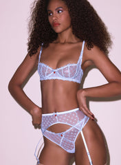 Love Lock Embroidery Balconette Bra Romantic Lingerie