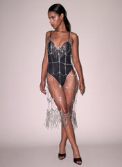 Crystal Fringe Dress Shimmering Movement