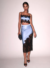 Silk and Lace Bandeau Top Luxe Evening Wear