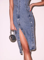 Denim Snap Button Dress