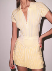 Flared Ribbed Skirt Playful Mini