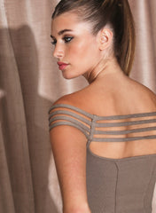 Sofia Strappy Bodysuit Romantic Off Shoulder Style