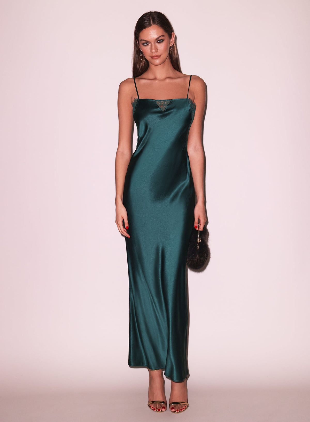 Juliet Lace Back Dress Silk Ankle Length Elegant