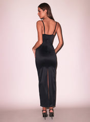 Plunge Cutout Dress with Silk Straps