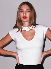 Heart Cutout Knit Top