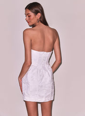 Floral Embroidered Mini Dress with Pockets