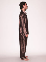 Luxe Jacquard Pajama Top Equestrian Print