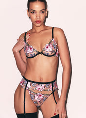 Floral Embroidered Lingerie Set