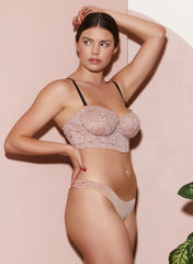 Lace Longline Balconette Bra with Peekaboo Cut Out