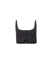 Cropped Tailored Vest with Back Belt Detail