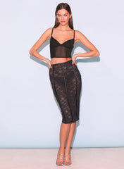 Mesh Longline Bustier Sheer Layering Piece