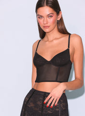 Mesh Longline Bustier Sheer Layering Piece