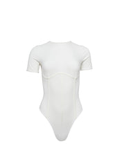 Soft Cotton Bodysuit with Princess Seams