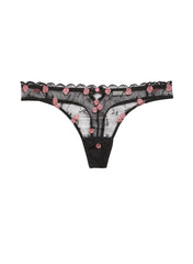 Romantic Rose Embroidery Thong