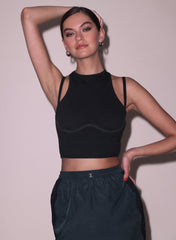 Strappy Ribbed Tank with Cutout Back