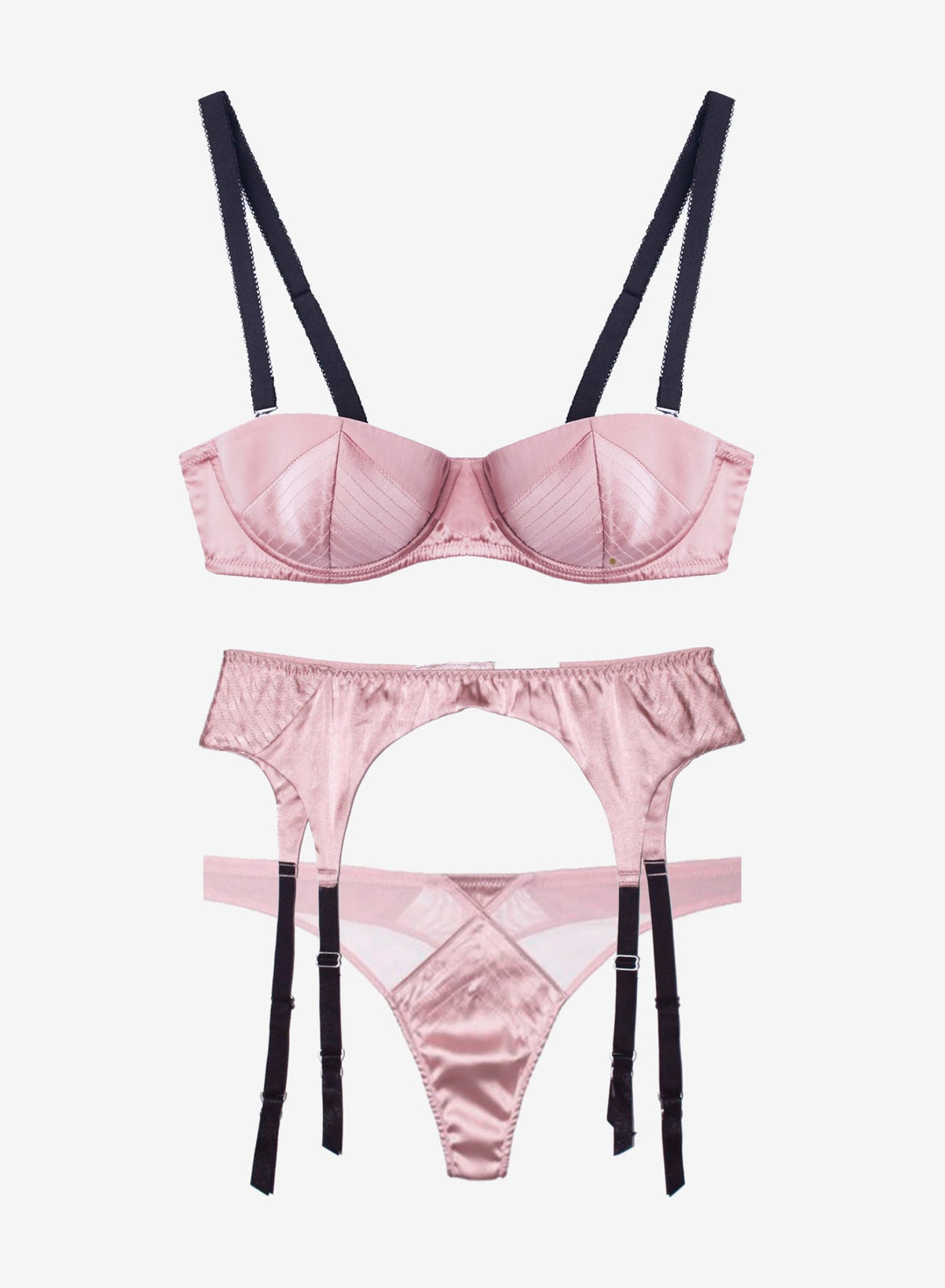 Rose Pink Silk Lingerie Set