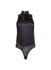 Silk Blouson Bodysuit with Back Keyhole