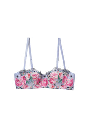 Floral Embroidered Balconette Bra