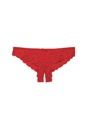 Lace Cheeky Panty with Satin Peekaboo Panel