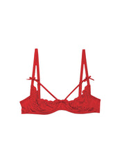 Lace Peekaboo Underwire Bra Silk Straps