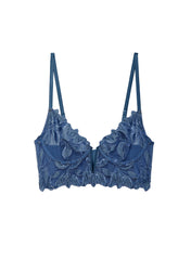 Lily Embroidery Longline Demi Bra Floral Silk Top