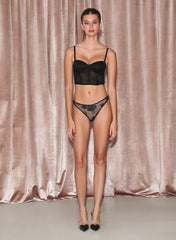 Bouquet Lace Bustier Top Romantic Black Lingerie