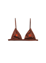 Embroidered Silk Triangle Bra