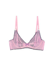 Mini Fishnet Demi Bra with Silk Straps
