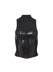 Sequin Knit Bustier Top Glamorous Evening Wear